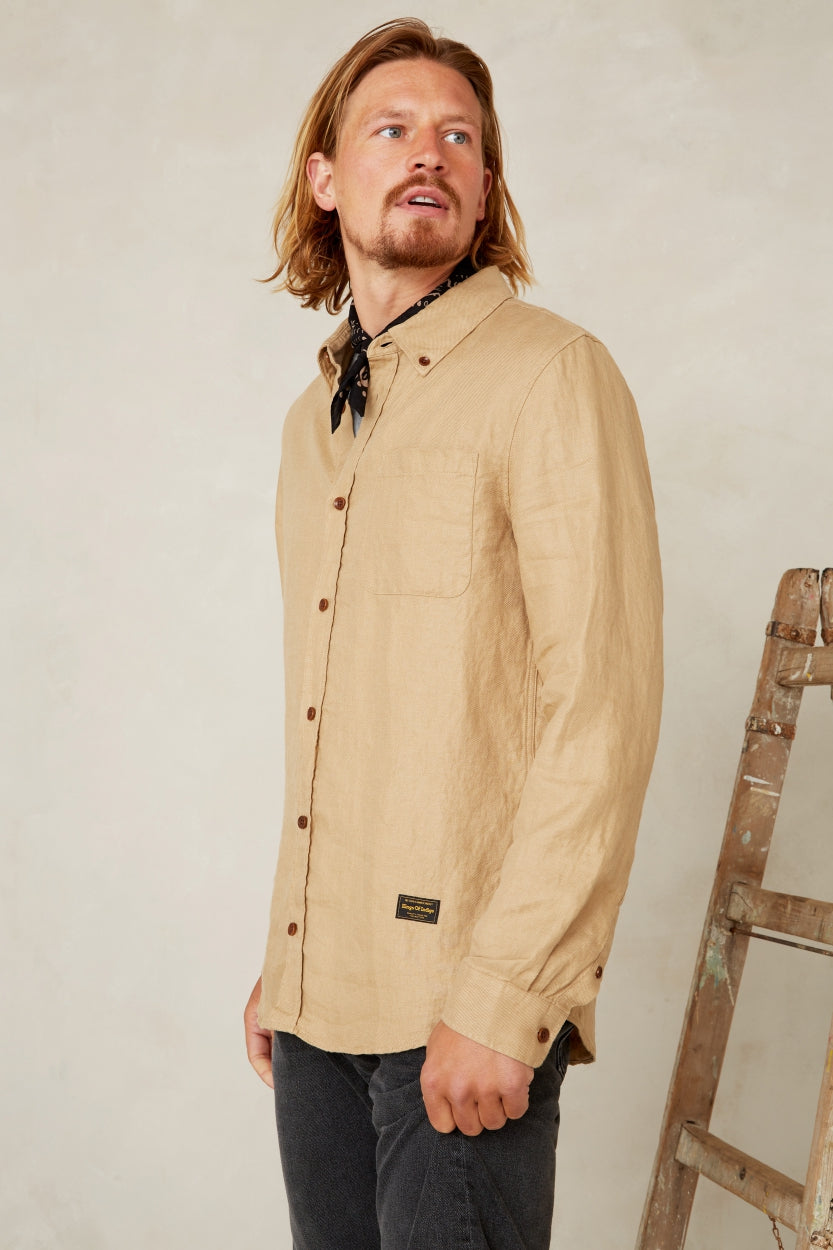 Kings of Indigo - Shirt Enda Pocket Beige Linen