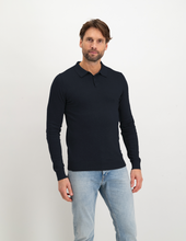 Afbeelding in Gallery-weergave laden, Saint Steve - Berend Knitted Polo Long Sleeve Dark Navy
