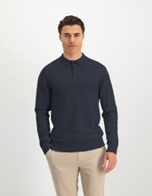 Afbeelding in Gallery-weergave laden, Saint Steve - Berend Knitted Polo Long Sleeve Indian Blue Melange

