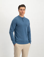 Afbeelding in Gallery-weergave laden, Saint Steve - Berend Knitted Polo Long Sleeve Blue Melange
