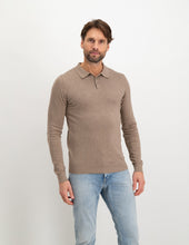 Load image into Gallery viewer, Saint Steve - Berend Knitted Polo Long Sleeve Taupe Melange
