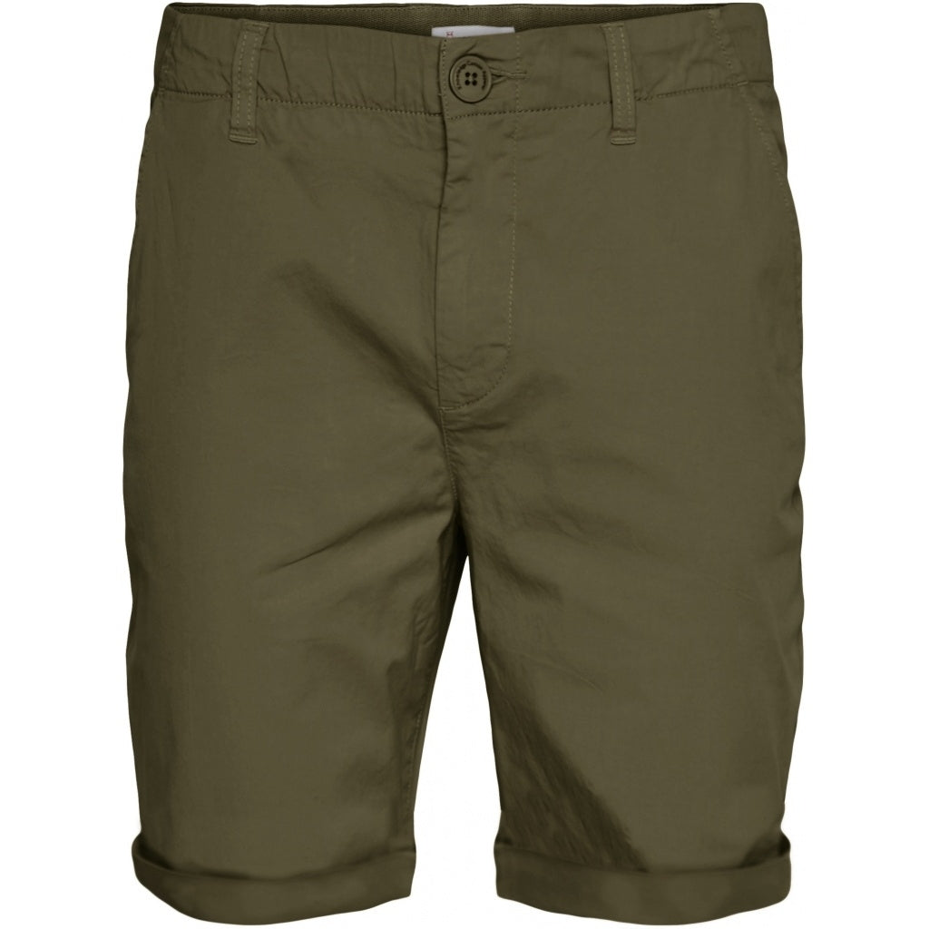 Knowledge Cotton - Chuck Poplin Shorts Burned Olive