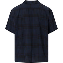 Load image into Gallery viewer, Knowledge Cotton Apparel -Shirt Short Sleeved Checkered Navy
