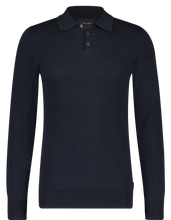 Afbeelding in Gallery-weergave laden, Saint Steve - Berend Knitted Polo Long Sleeve Dark Navy
