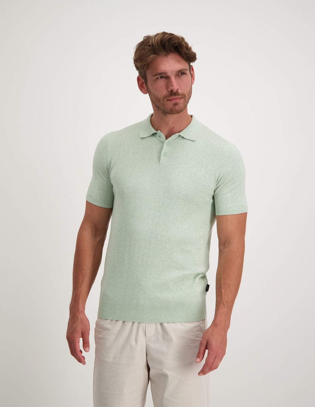 Saint Steve - Chris Poloshirt Pale Aqua Melange