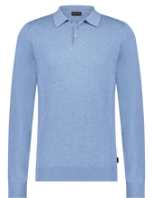 Load image into Gallery viewer, Saint Steve - Berend Knitted Polo Long Sleeve Light Blue Melange
