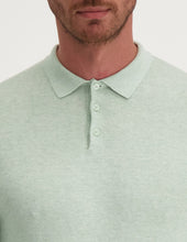 Load image into Gallery viewer, Saint Steve - Berend Knitted Polo Long Sleeve Pale Aqua Melange
