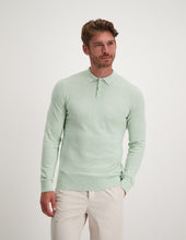 Load image into Gallery viewer, Saint Steve - Berend Knitted Polo Long Sleeve Pale Aqua Melange
