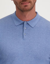 Load image into Gallery viewer, Saint Steve - Berend Knitted Polo Long Sleeve Light Blue Melange
